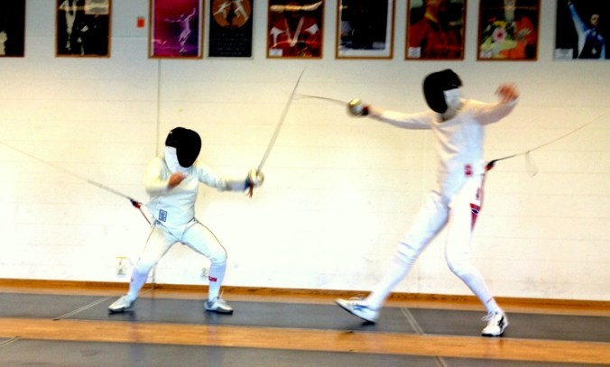 260413 Bruce Dickinson fencing Bartosz Piasecki Oslo Photo Andreas Tylden